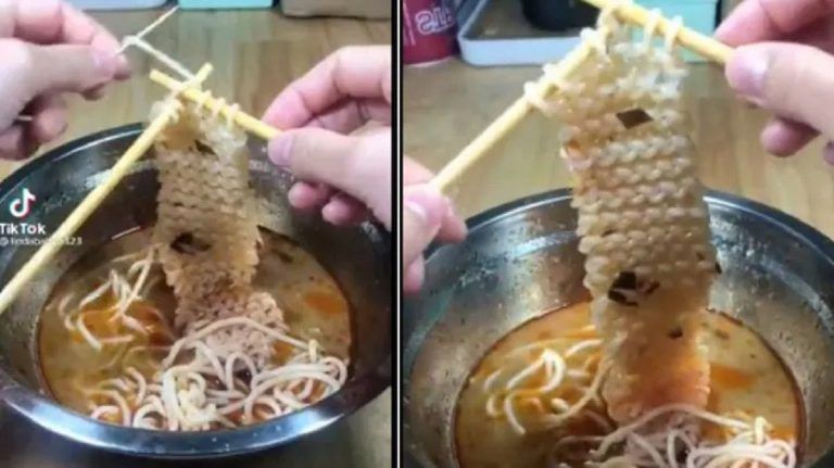 Viral Video: Woman Uses Chopsticks For Knitting Noodles, Internet Says Nice Scarf